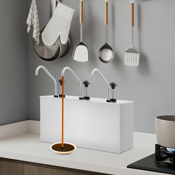 Såsdispenser, Trippelpumpsdesign, Hållbart Rostfritt Stål,Silver