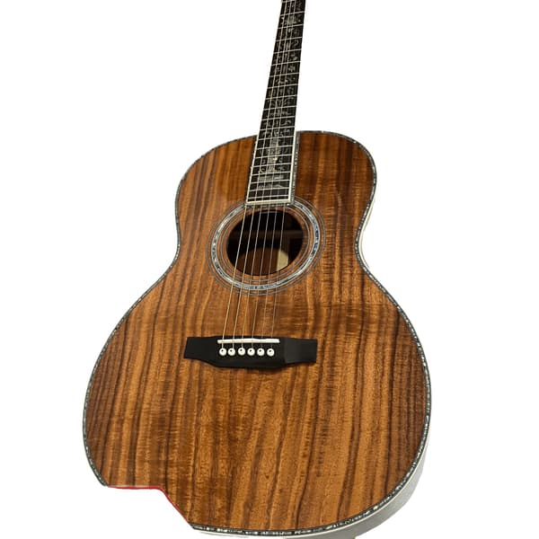 Folk Guitar, KOA-kropp, Ebenholts greppbräda,Brun
