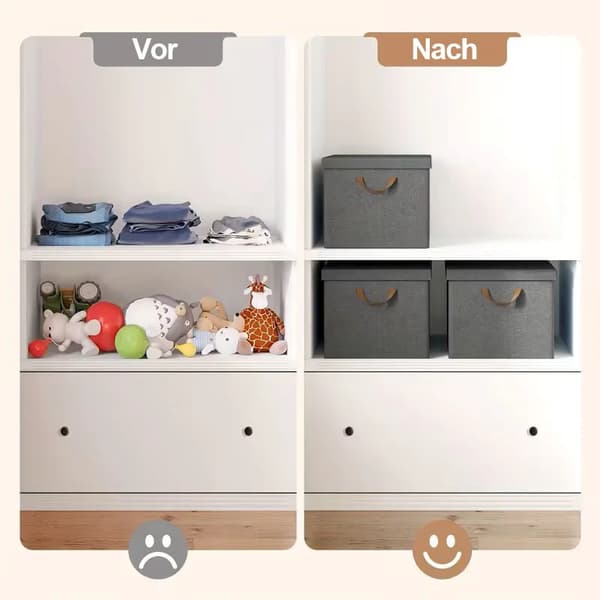 Opbevaringskuber, Foldbart Design, Holdbart Stofmateriale,44x34x25cm(38L)