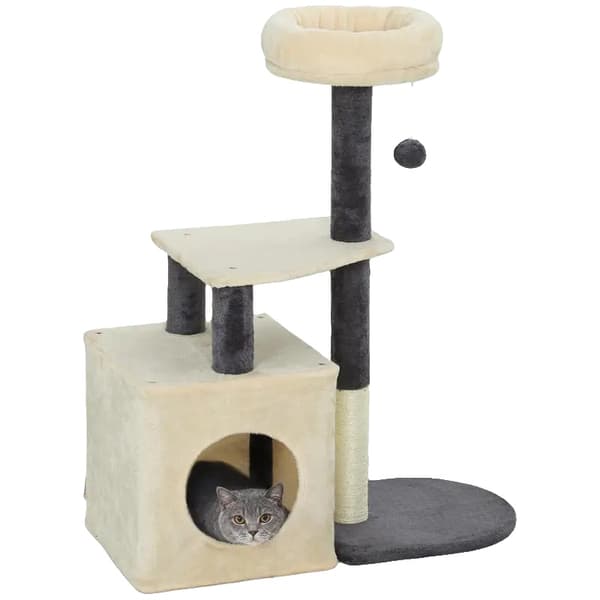 Kattetårn, Multi-Niveau Design, Sisal Stænger,hær grøn