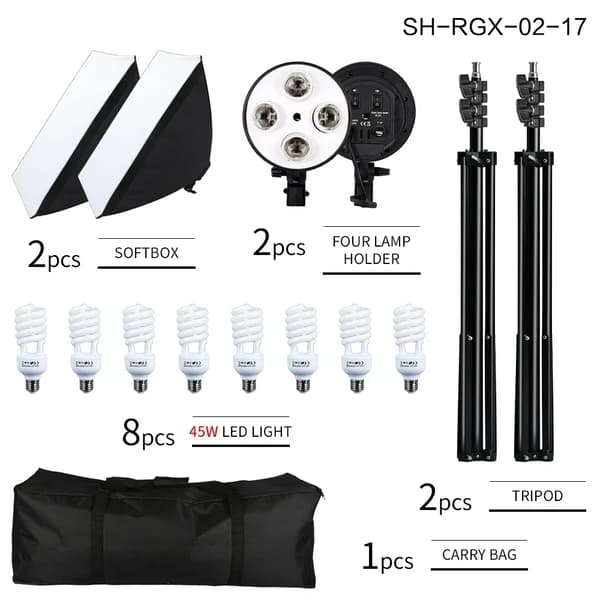 Softbox Kit, Justerbart Lys, Nem Samling,SH-RGX-02-17
