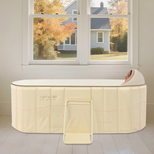 Bærbar Spa Badekar, Foldbart Design, Nem Opbevaring,Gul