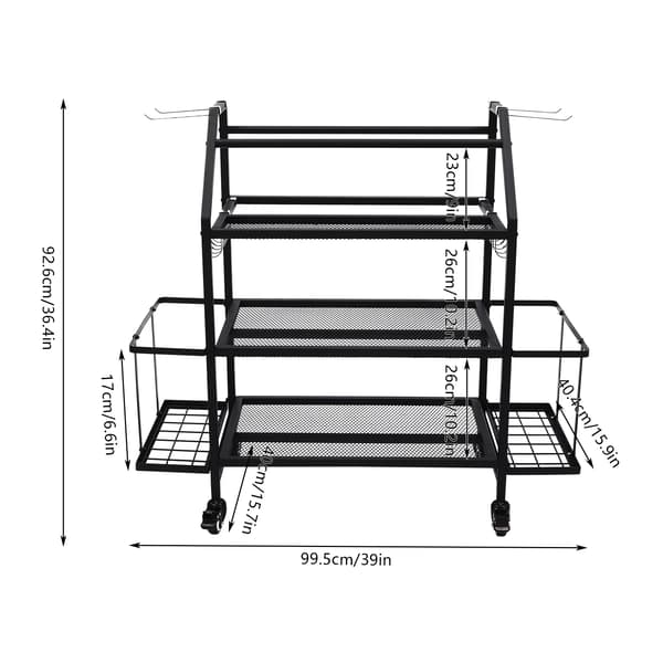 Håndvægtsopbevaringsstativ, 3-niveau design, 300 lbs kapacitet,Sort