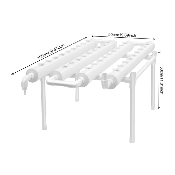 Hydroponisk Vækstsæt, 36 Plantepladser, Nem Installation,HVID