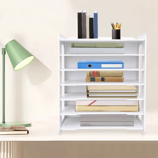 Dokumentholder, 7-lags organisation, pladsbesparende design,HVID