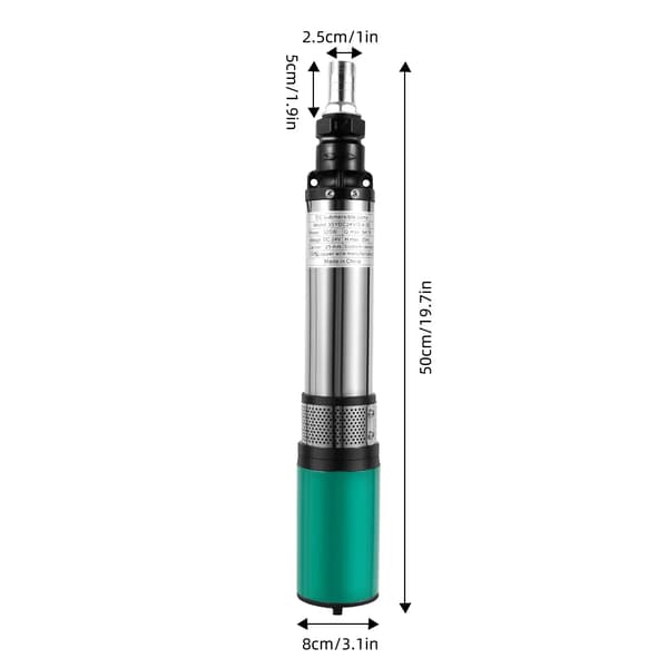 Nedsänkt Djupbrunnspump, 320W Effekt, 25m Max Lyft,Silver