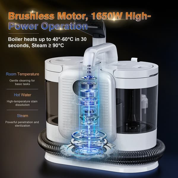 Tæpperenser, Multi-Mode Rengøring, Kraftig Sug,600W 15KPa