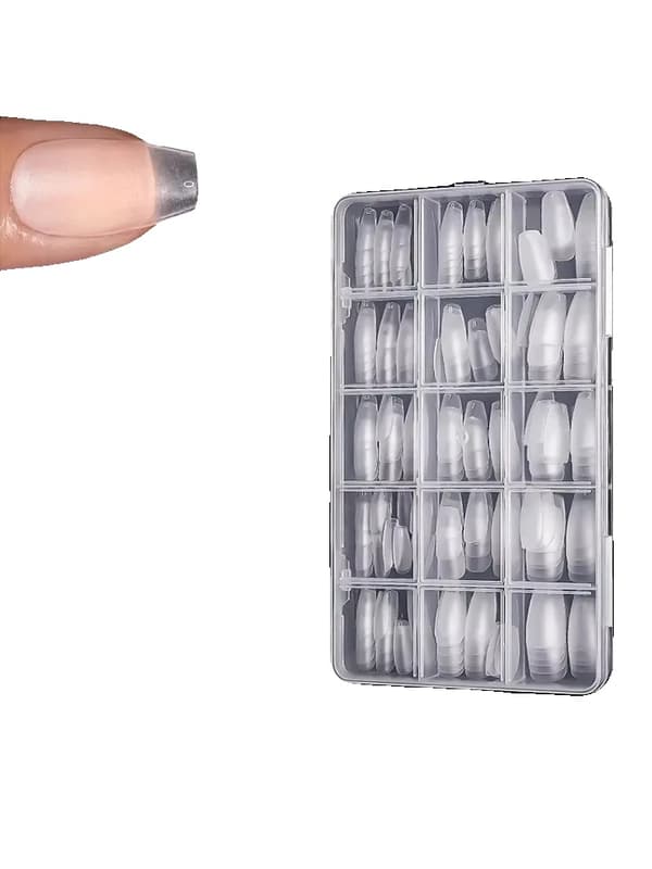 Falska naglar, kort mandeldesign, 330-delarsset,330Pcs dium T