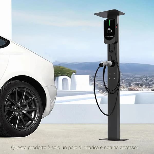 EV-ladestation monteringsstolpe, holdbart materiale, alsidig anvendelse,sort