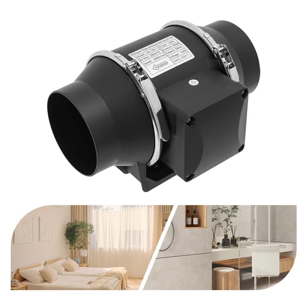 Afbudsventilator, Stille Drift, Vandtæt Design,sort