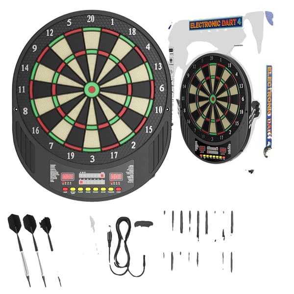 Elektronisk Dartskive, LCD Skærm, 33 Spil,sort