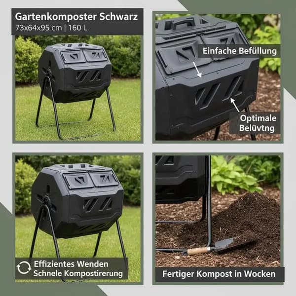 Kompostbehållare, Hållbar Konstruktion, Miljövänlig Design,armégrön
