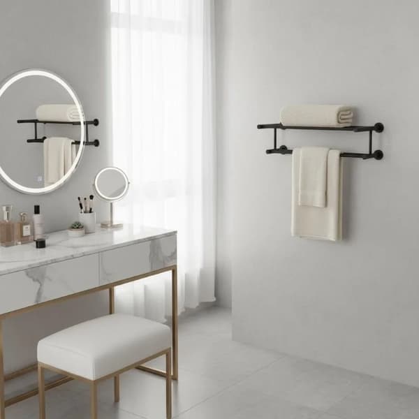 Håndklædeholder, Robust Rustfrit Stål, Minimalistisk Design,hær grøn