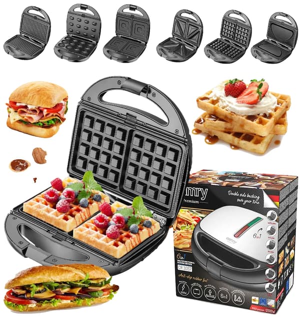 Sandwichgrill, Non-Stick Plattor, Överhettningsskydd,EU