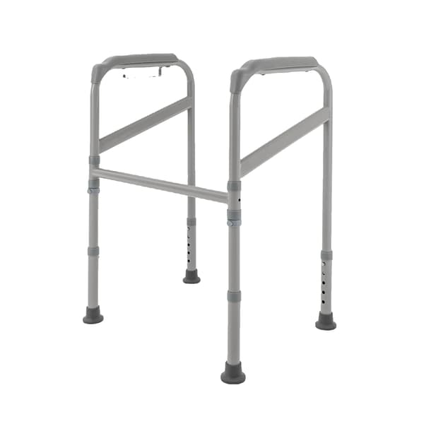 Toalettsäkerhetsstöd, Justerbar Höjd 65-86 cm, Stöder Upp Till 200 kg,Ljusgrå
