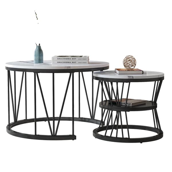 Kaffebordssæt, Moderne Design, Dobbelt-Bord Alsidighed,Sort og Hvidt