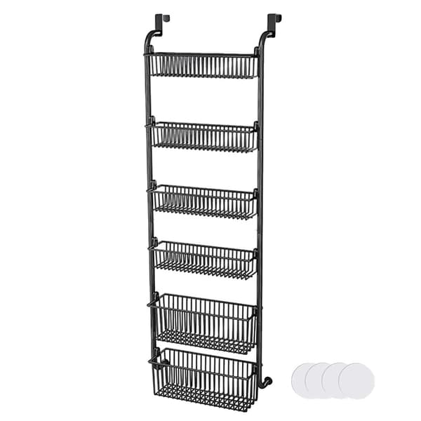 Spisekammerorganisator, 6-lags design, robust metal konstruktion,sort