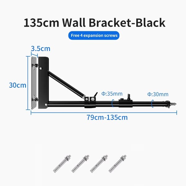 Vægbeslag Boom Arm, Maksimal Længde 135 cm, Rotérbart Design,170cm