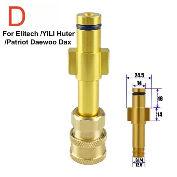 Högtryckstvättanslutning, 1/4" Snabbkoppling, Bajonettadapter,D