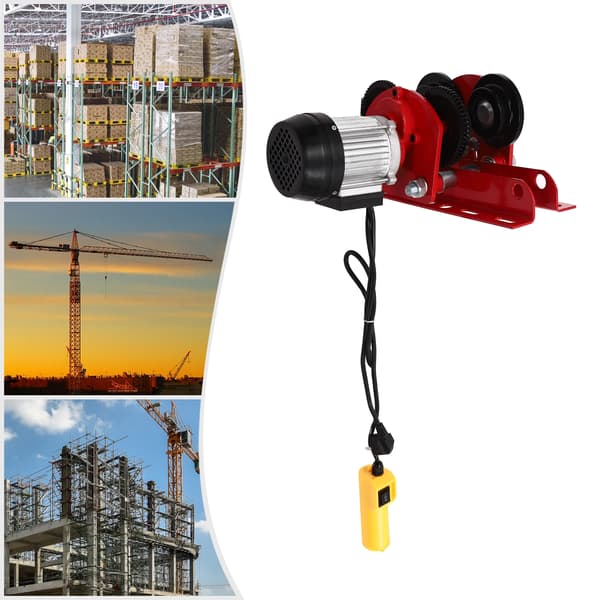 Elektrisk vinsch, justerbar bredd, hög lastkapacitet,Röd, 1 Ton