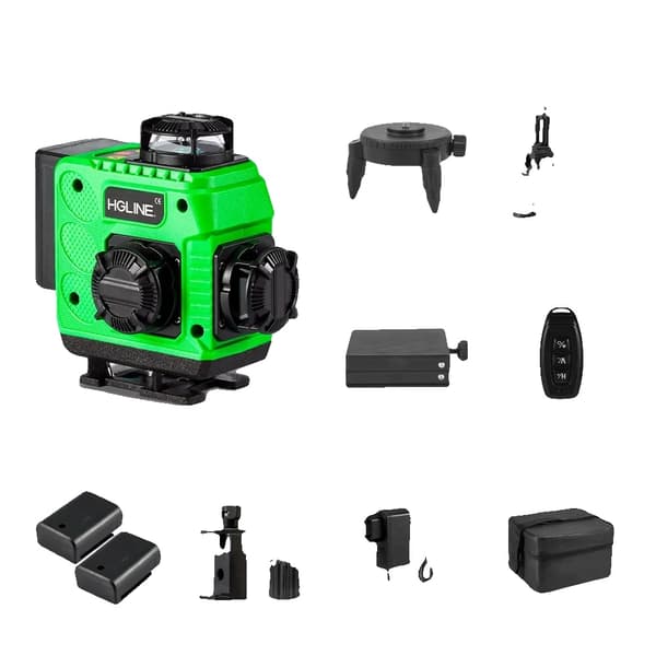 Laser Level, 4D Projection, Self-Leveling Function, 2xBattery Set