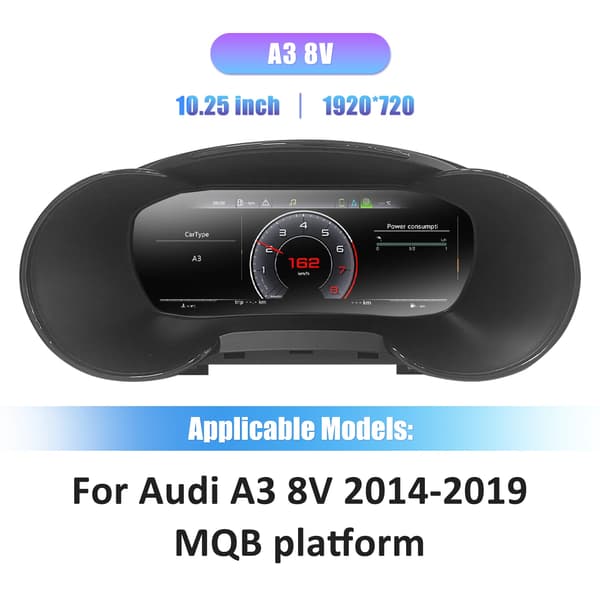 Digital Dashboard Cluster, 10,25 tum Display, Smart Operativsystem, För A3 8V MQB