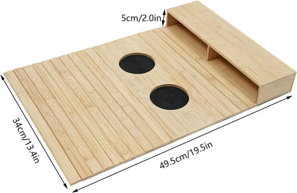 Bambu Soffbricka, Mått 34 cm x 49,5 cm, Vikt 1,4 kg, Rektangulär Form, Halkfri Botten, Minimalistisk Stil