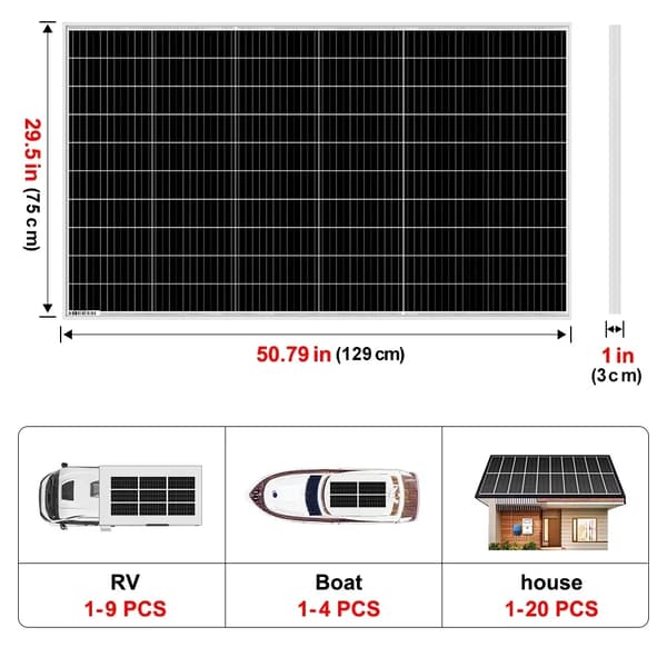 Solpanel, Rigid Monokristallin Design, CE Certifierad,200W