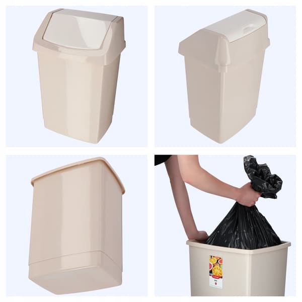 Affaldsbeholder, Holdbart Plastik, 50 Liter Kapacitet,Beige