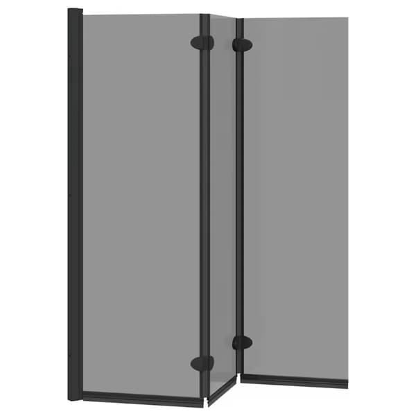 Brusekabine, ESG Glas, Holdbart Aluminium, 130 X 138 Cm,sort
