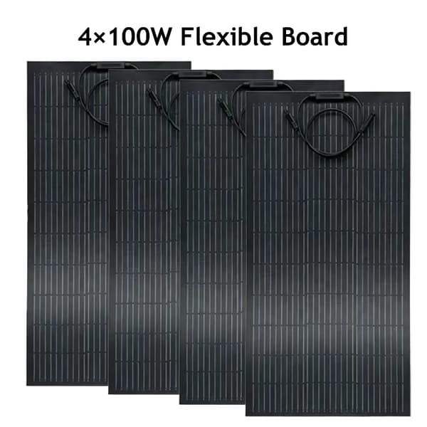Solpanel, Fleksibelt Design, Høj Effektivitet,4PCS 100W