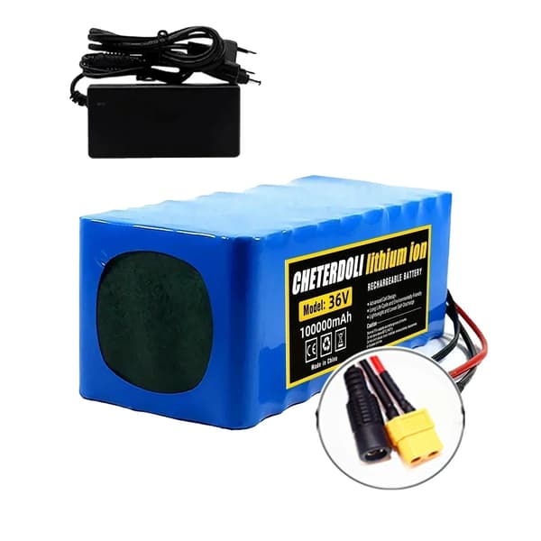 Litiumjonbatteripack, hög kapacitet 100Ah, 10S4P-konfiguration,36V-a, DC-XT60