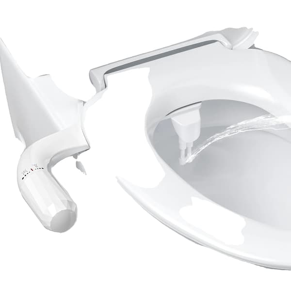 Bidet-tilbehør, Dobbelt Dyse, Justerbart Vandtryk,HVID