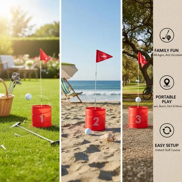 Golfset, 3-hålsbana, bärbar för utomhusbruk,Typ1