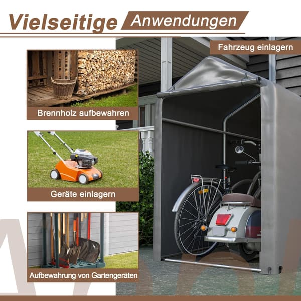 Udstyr Opbevaring, Holdbart Materiale, Vejrbestandigt Design,GRÅ