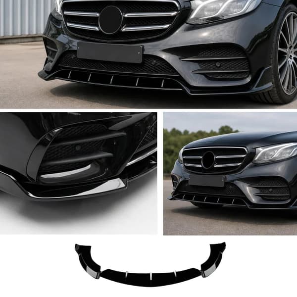 Front Bumper Spoiler Lip Kit, ABS Plast, Direkte Erstatning,sort