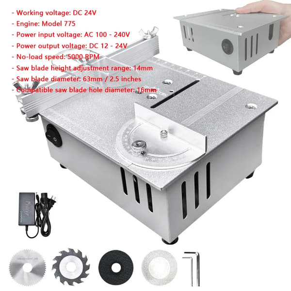 Mini Bordsåg, Hög Hastighet Skärning, Bärbar och Kompakt Design,Stil E-100w