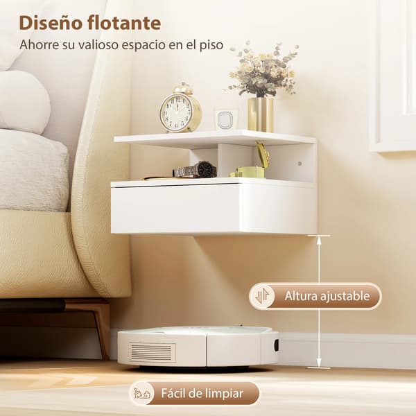 Natteskab, Flydende Design, Minimalistisk Stil,HVID