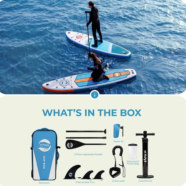 Oppustelig Paddle Board, Letvægtsdesign, Komplet Tilbehør,Vitalitet Blå