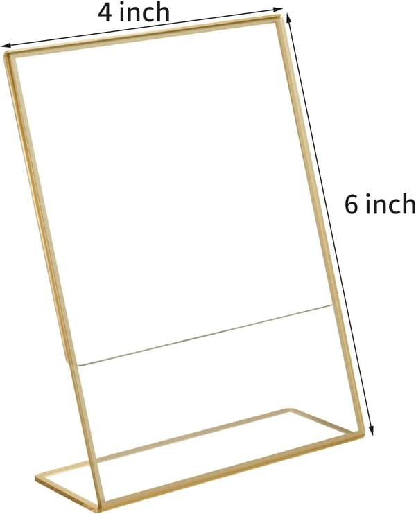 Acrylskiltsholder, L-formet design, flere anvendelser,6 Pakke, 4x6tommer