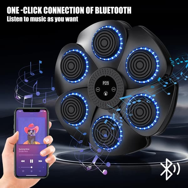 Boksetræner, Bluetooth-forbindelse, RGB rytmelys,sort