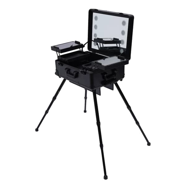 Makeup Case, Professionelt Design, Integreret LED Belysning,sort