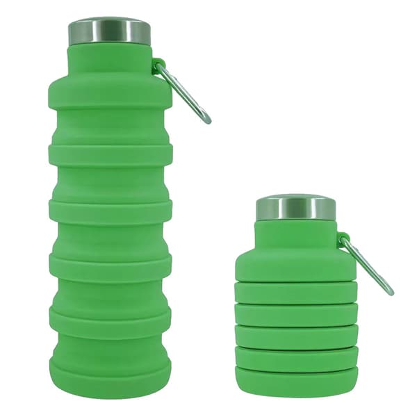 Fällbar Kopp, Bärbar Silikon, 500 ml Kapacitet,smaragdgrön