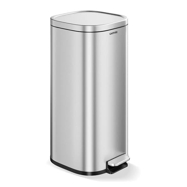 Soptunna, 30L kapacitet, fotpedalsdrift,Silver