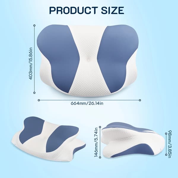 Nackkudde, Minnesskum, Ergonomisk Design,Blå