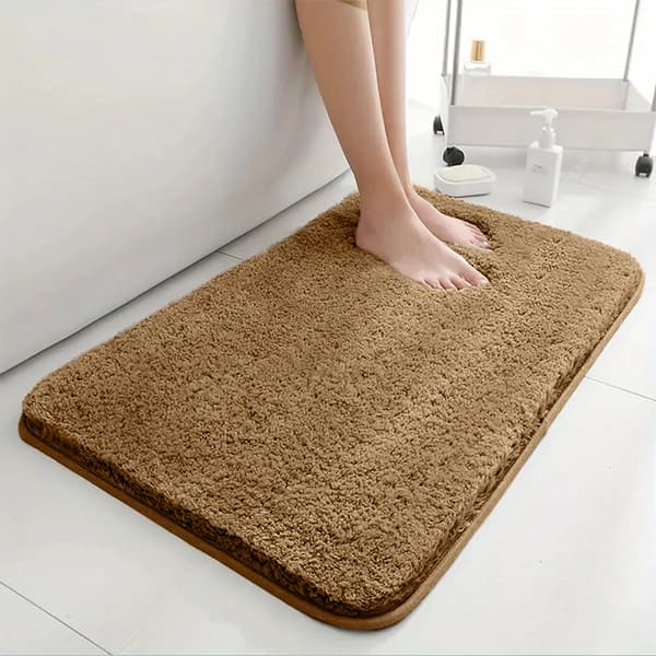 Badrumsmatta, Antiskliddesign, Superabsorberande Material,50cm x 120cm, BRUN