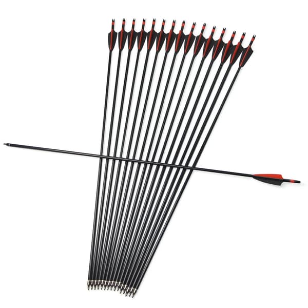 Bueskydning Pil, Carbon Materiale, 3-Tommer Fjer,12pcs