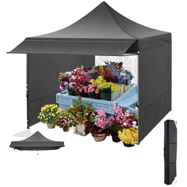 Gazebo, Vandtæt, Justerbar Markise,Sort