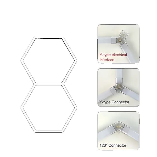 Hexagon LED Loftlampe, Høj Lysstyrke, Nem Installation,HE9717