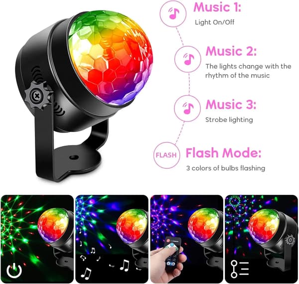 Discokula, RGB-belysning, Fjärrkontroll,EU-kontakt